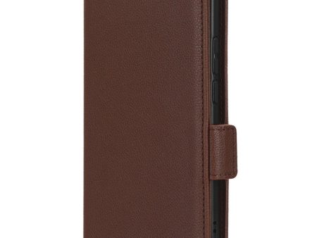 Motorola Edge 40 Litchi Læder Cover m. Pung - Brun Sale