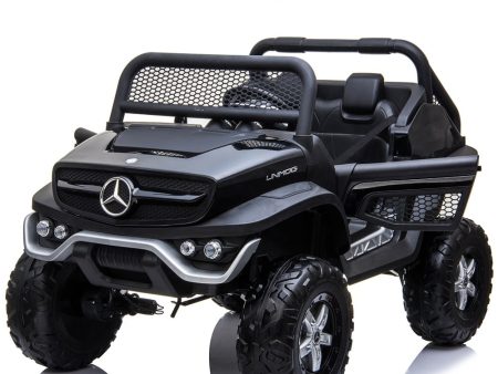 MERCEDES BENZ UNIMOG ATV 24V RIDE ON CAR 2 SEATER BLACK - KIDS ON WHEELZ Online now