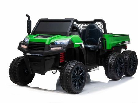 24V Farm Truck UTV 2 Seater 6 Wheels with Tipper Electric Kids  Ride-On Car with Parental Remote Controller Green-KOW Online Sale