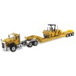 1:50 Cat® CT660 Day Cab Tractor & XL120 Low-Profile HDG Trailer with Cat® CB-534D XW Vibratory Asphalt Compactor, 85601C Online Sale