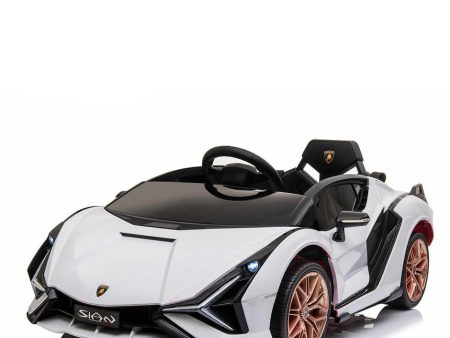 Official Licensed Lamborghini Sian 12V Electric Kids Ride On - White For Sale