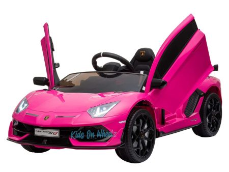 LAMBORGHINI AVENTADOR SVJ KIDS RIDE ON CAR 12V - PINK Sale