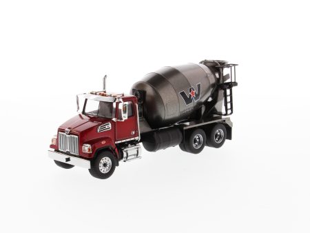 1:50 Western Star 4700 SF Concrete Mixer   - Metallic red cab + Gun metal dump, 71033 Hot on Sale