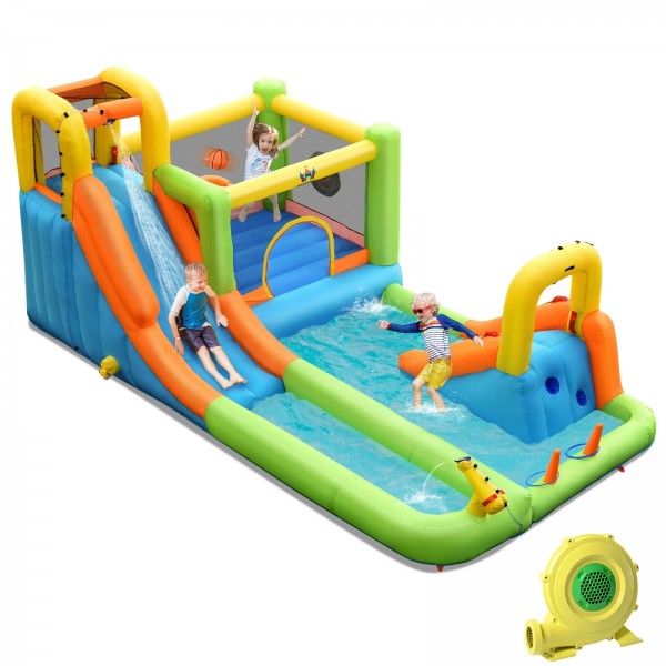 Kids Inflatable Jungle Bounce House Castle with Blower Hot on Sale