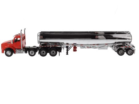 1:50 Kenworth® Red T880 Day Cab Tandem & Pusher-Axle With Heil Fleet Duty™ Chrome FD9300 DT-C4 Petroleum Tanker, 71102. Hot on Sale