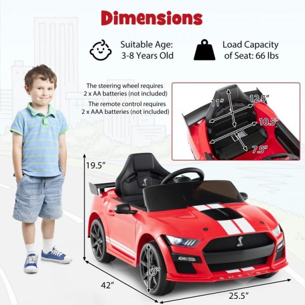 12V Licensed Ford Mustang Shelby GT500 Kids Ride on Car with Remote Control for Kids Aged 2-8 Online now