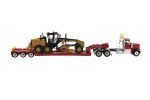 1:50 International HX520 Tandem Tractor + XL 120 Trailer, Red w  Cat® 12M3 Motor Grader loaded including both rear boosters, 85598 Fashion