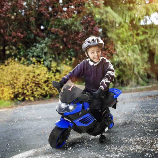 Kids Motorcycle 6V with Training Wheels, Realistic Lights and Sound on Sale