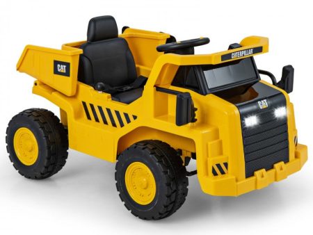 12V Caterpillar Licensed Kids Ride on Dump Truck with Tiltable Bump Bed For Cheap