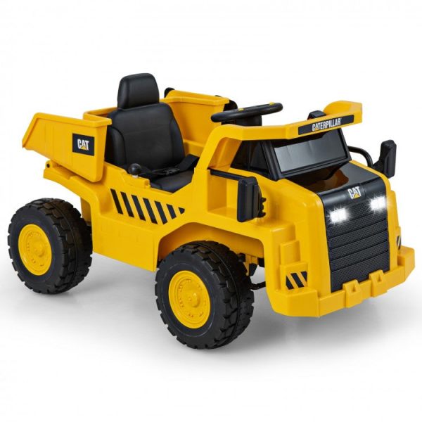 12V Caterpillar Licensed Kids Ride on Dump Truck with Tiltable Bump Bed For Cheap