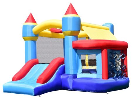 Castle Slide Inflatable Bounce House with Ball Pit and Basketball Hoop Hot on Sale