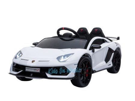 LAMBORGHINI AVENTADOR SVJ KIDS RIDE ON CAR 12V - WHITE For Discount