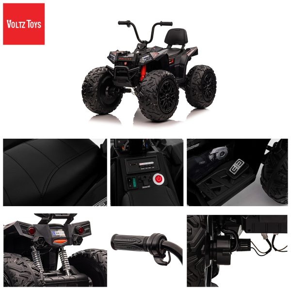 Kids Ride On Atv 12v 4x4 Off-road ATV with Monster Tires, Independent Suspension, Realistic Lights and Leather Seat - Kids On Wheelz Online Sale